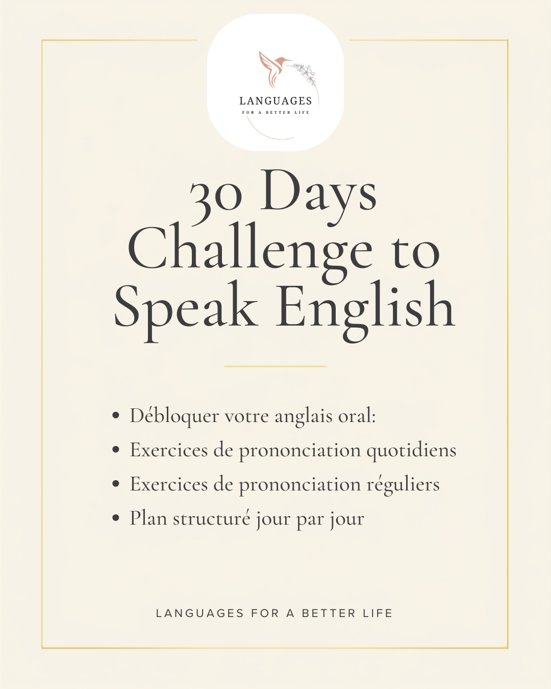 30 days challenge to speak english